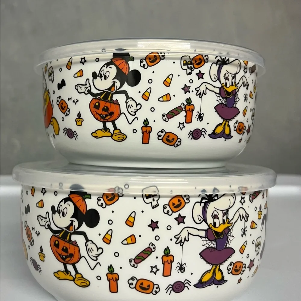 Disney Mickey and Friends Halloween Nesting Bowls with Pressure Release Lids